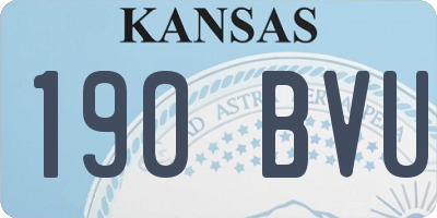 KS license plate 190BVU