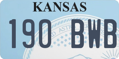 KS license plate 190BWB