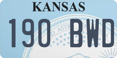 KS license plate 190BWD