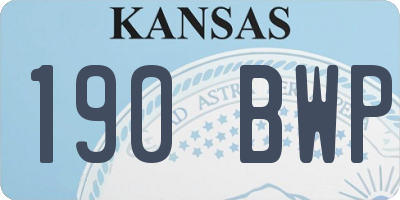 KS license plate 190BWP
