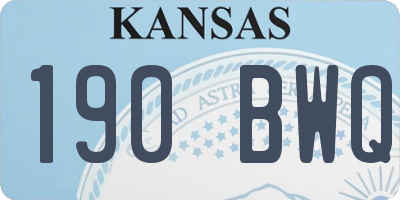 KS license plate 190BWQ