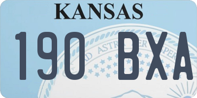 KS license plate 190BXA