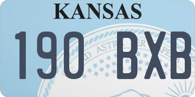 KS license plate 190BXB