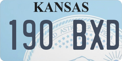 KS license plate 190BXD