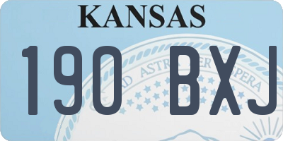 KS license plate 190BXJ