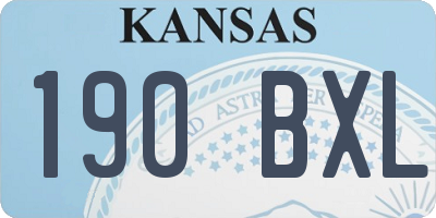 KS license plate 190BXL