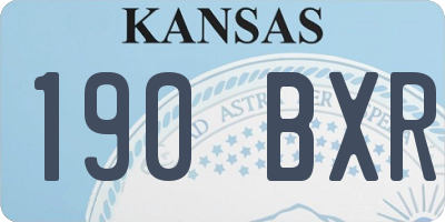 KS license plate 190BXR