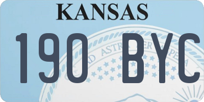 KS license plate 190BYC
