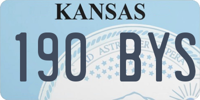 KS license plate 190BYS