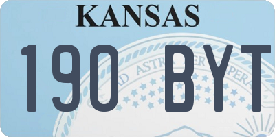 KS license plate 190BYT