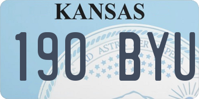 KS license plate 190BYU