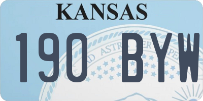 KS license plate 190BYW