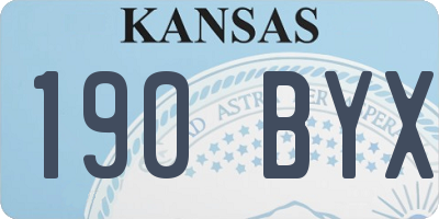 KS license plate 190BYX