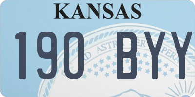 KS license plate 190BYY