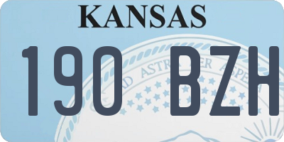 KS license plate 190BZH