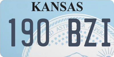 KS license plate 190BZI