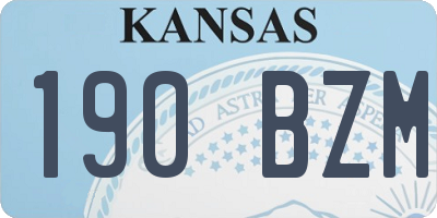 KS license plate 190BZM