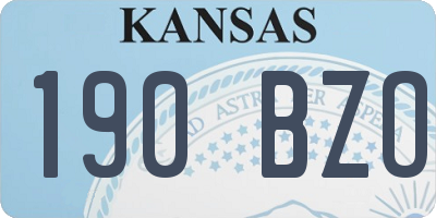 KS license plate 190BZO