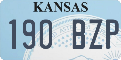 KS license plate 190BZP