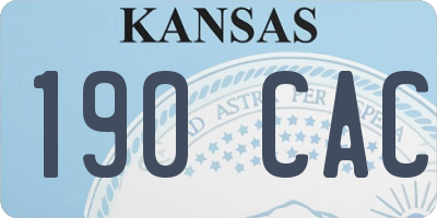 KS license plate 190CAC
