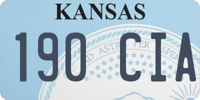 KS license plate 190CIA
