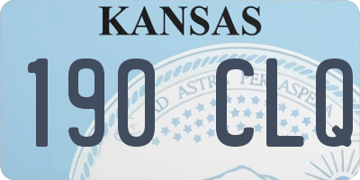 KS license plate 190CLQ