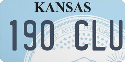 KS license plate 190CLU
