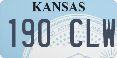 KS license plate 190CLW