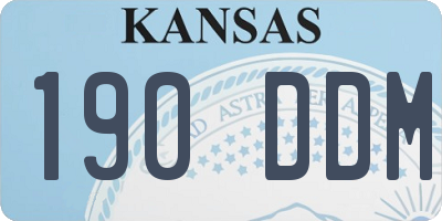 KS license plate 190DDM
