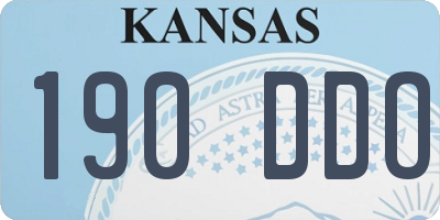 KS license plate 190DDO