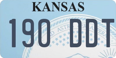 KS license plate 190DDT