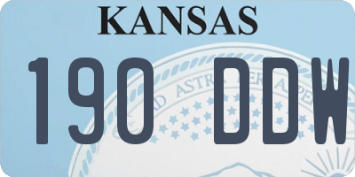 KS license plate 190DDW