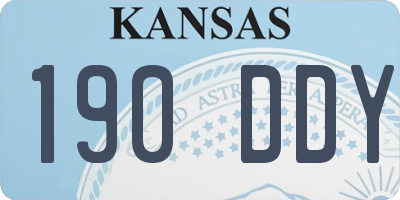 KS license plate 190DDY