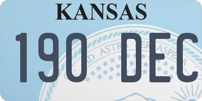 KS license plate 190DEC