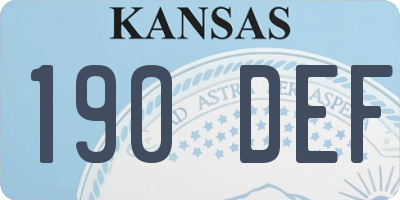 KS license plate 190DEF