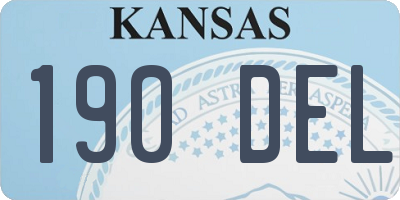 KS license plate 190DEL