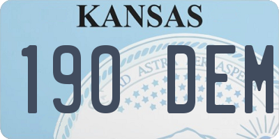 KS license plate 190DEM