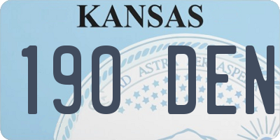 KS license plate 190DEN