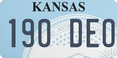 KS license plate 190DEO