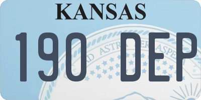 KS license plate 190DEP