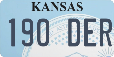 KS license plate 190DER