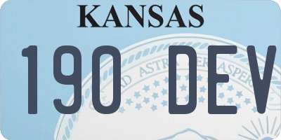 KS license plate 190DEV