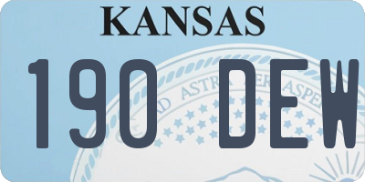 KS license plate 190DEW