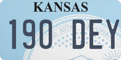 KS license plate 190DEY