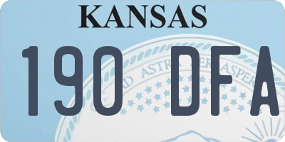 KS license plate 190DFA