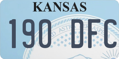 KS license plate 190DFC
