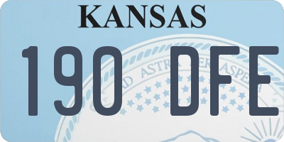 KS license plate 190DFE