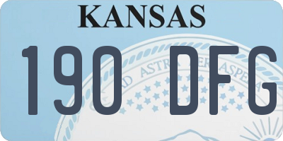 KS license plate 190DFG