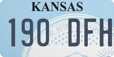 KS license plate 190DFH