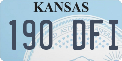 KS license plate 190DFI